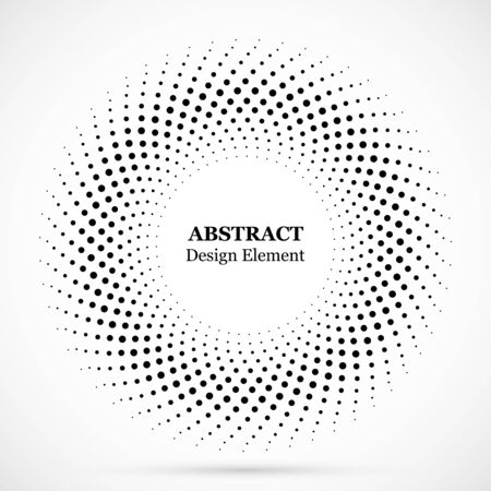 Halftone dotted background circularly distributed.Halftone effect vector pattern.のイラスト素材