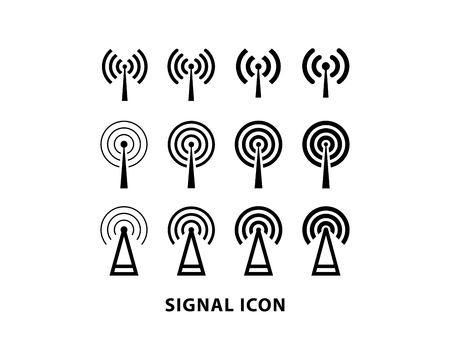 Wifi icon set vector illustration on white background.のイラスト素材