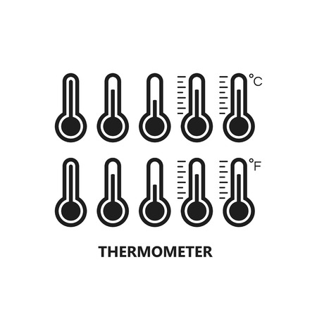 Thermometer icon set vector illustration on white background.のイラスト素材