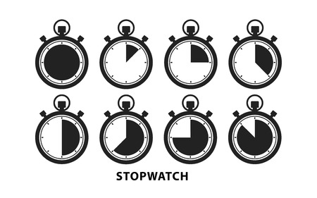 Timer icon vector illustration on white background. Stopwatch icon timer.のイラスト素材
