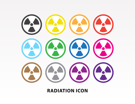 Colorful radiation symbol icon set vector illustration.のイラスト素材