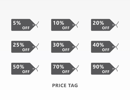 Price tag discount set icon vector illustration.のイラスト素材