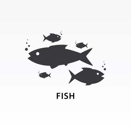 Fish silhouette icon illustration.のイラスト素材