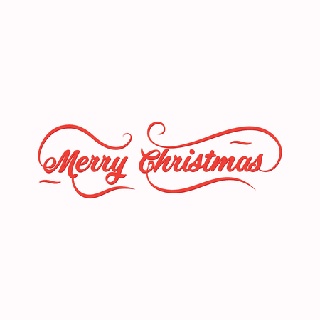 Merry Christmas hand drawn typographic  vector illustration.のイラスト素材