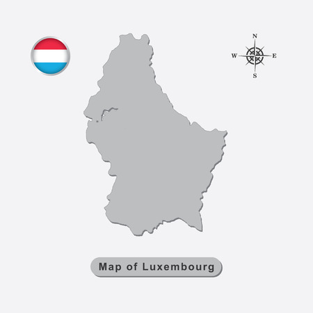 Gray map of Luxembourg vector illustration.のイラスト素材