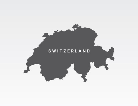 Black map of Switzerland vector illustration.のイラスト素材