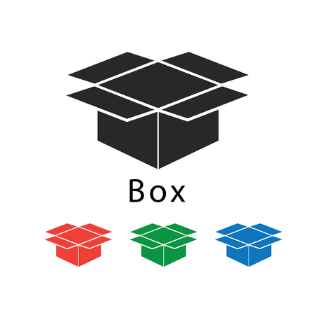Box icons illustration on white background.のイラスト素材