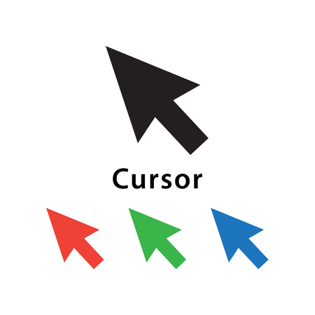 Cursor arrow icon vector illustration on white background with different color set.のイラスト素材