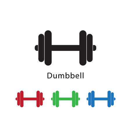 Dumbbell icon vector illustration on white background with different color set.のイラスト素材