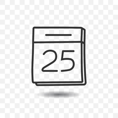 Calendar icon with date on transparent background.のイラスト素材