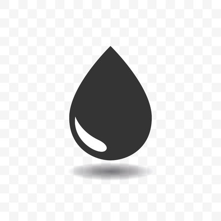 Black drop or rain icon design concept isolated on transparent background.のイラスト素材