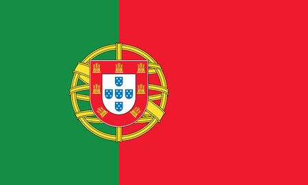 Portugal Flag official colors and proportion correctly vector illustration.のイラスト素材