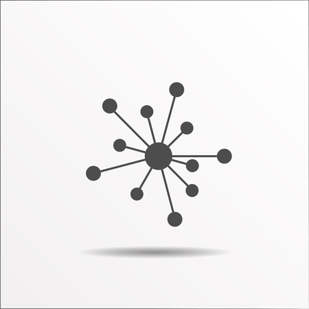 Molecule or hub network connection isolated flat icon vector illustration on white background.のイラスト素材