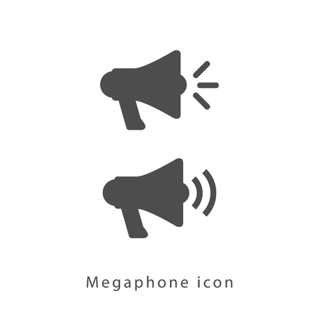 Megaphone isolated flat icon vector illustration on white background.のイラスト素材