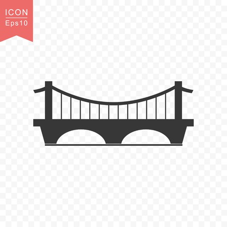 Bridge building icon simple silhouette flat style vector illustration on transparent background.のイラスト素材