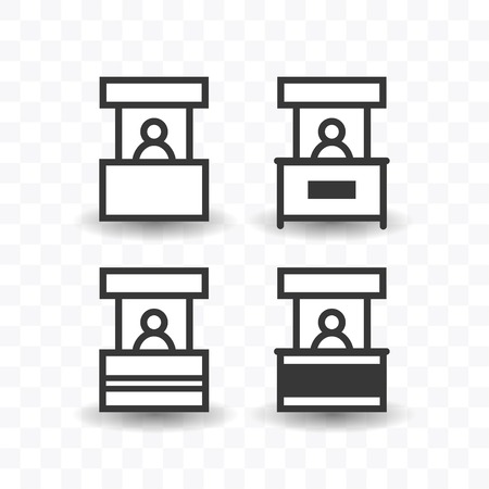 Set of sales booth icon simple silhouette flat style vector illustration on transparent background.のイラスト素材