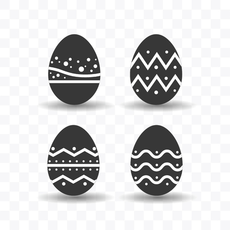 Set of easter egg icon simple silhouette flat style vector illustration on transparent background.のイラスト素材