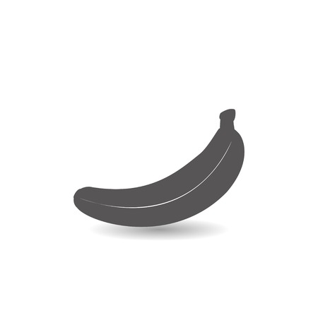 Banana fruit icon simple silhouette flat style vector illustration on white background.のイラスト素材