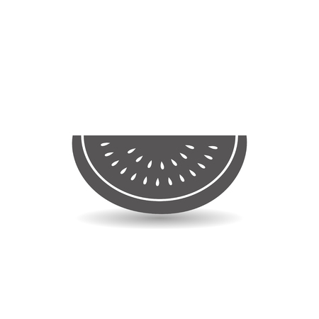 Watermelon fruit icon simple silhouette flat style vector illustration on white background.のイラスト素材