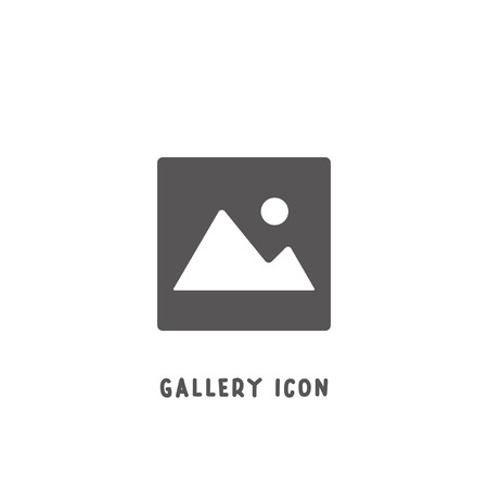 Gallery picture icon simple silhouette flat style vector illustration on white background.
