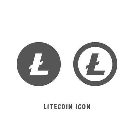 Litecoin cryptocurrency icon simple silhouette flat style vector illustration on white background.のイラスト素材