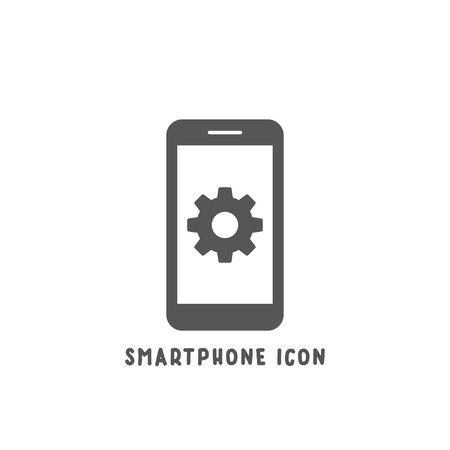 Smartphone icon simple silhouette flat style vector illustration on white background.のイラスト素材