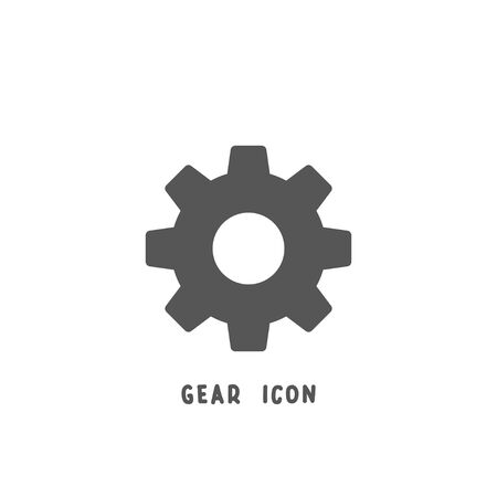Gear icon simple silhouette flat style vector illustration on white background.のイラスト素材
