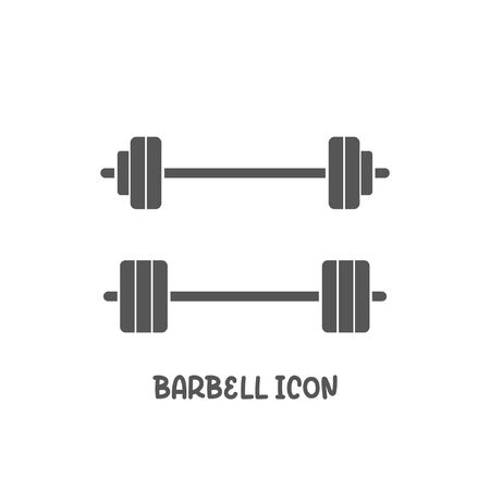 Barbell icon simple silhouette flat style vector illustration on white background.のイラスト素材