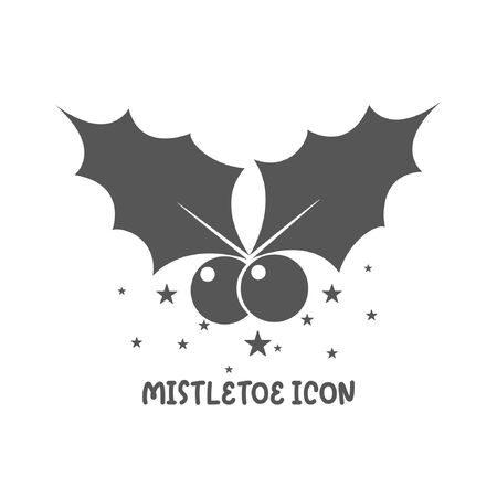 Mistletoe icon simple silhouette flat style vector illustration on white background.のイラスト素材