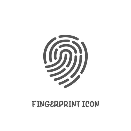Fingerprint icon simple silhouette flat style vector illustration on white background.のイラスト素材