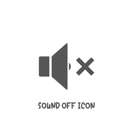 Sound off icon simple silhouette flat style vector illustration on white background.のイラスト素材