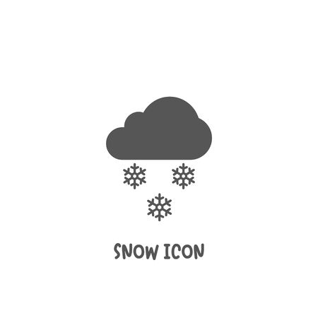 Snow icon simple silhouette flat style vector illustration on white background.のイラスト素材
