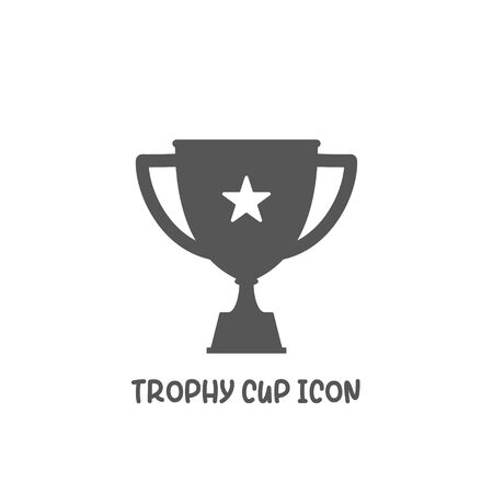Trophy cup icon simple silhouette flat style vector illustration on white background.のイラスト素材