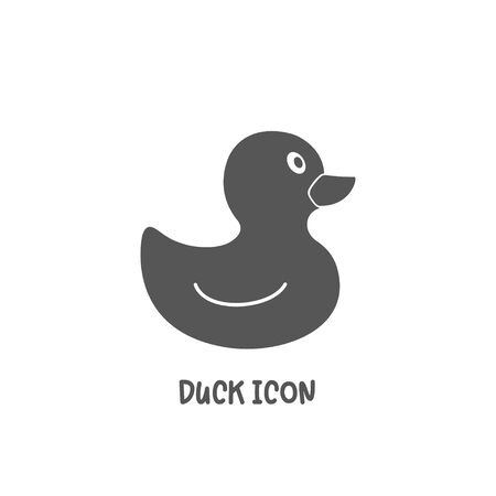 Rubber duck icon simple silhouette flat style vector illustration on white background.のイラスト素材
