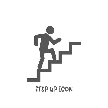 Step up icon simple silhouette flat style vector illustration on white background.のイラスト素材