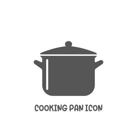 Cooking pan icon simple silhouette flat style vector illustration on white background.のイラスト素材
