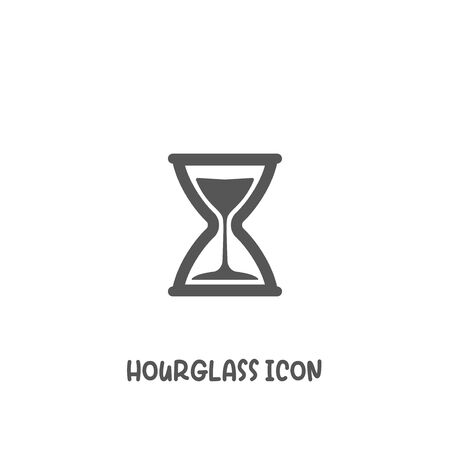 Hourglass icon simple silhouette flat style vector illustration on white background.のイラスト素材