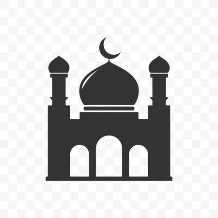 Mosque icon flat design isolated vector illustration on transparent background.のイラスト素材