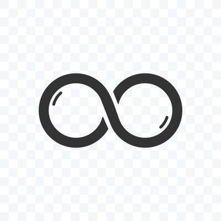 Eternity icon vector illustration isolated sign symbol - black and white style in transparent background.のイラスト素材