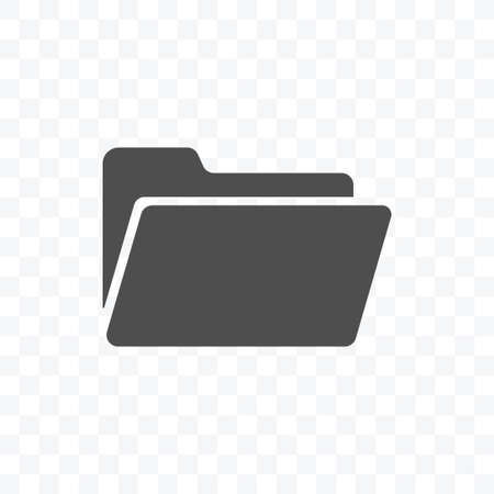 Folder icon vector illustration isolated sign symbol - black and white style in transparent background.のイラスト素材