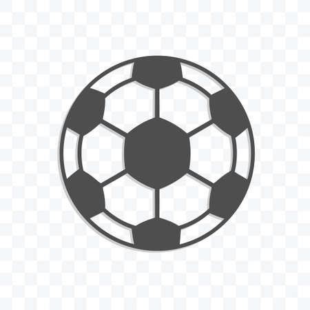 Football ball icon vector illustration isolated sign symbol - black and white style in transparent background.のイラスト素材