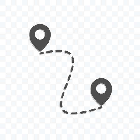 Map Location icon vector illustration isolated sign symbol - black and white style in transparent background.のイラスト素材