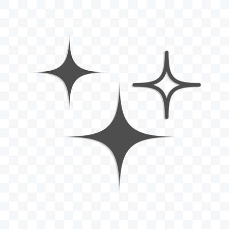 Sparkling icon vector illustration isolated sign symbol - black and white style in transparent background.のイラスト素材