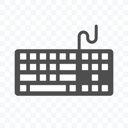 Keyboard icon vector illustration isolated sign symbol - black and white style in transparent background.のイラスト素材