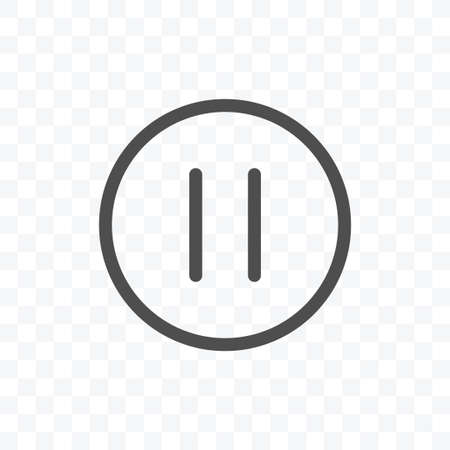 Pause icon vector illustration isolated sign symbol - black and white style in transparent background.のイラスト素材
