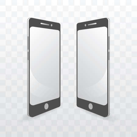 Smart phone monochrome template vector illustration on transparent background.のイラスト素材