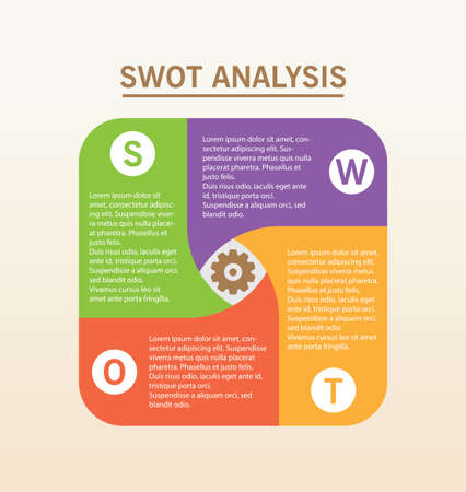Swot analysis infographic planning business template vector illustration.のイラスト素材