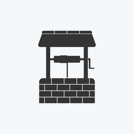 Water well icon isolated flat design vector illustration on white background.のイラスト素材