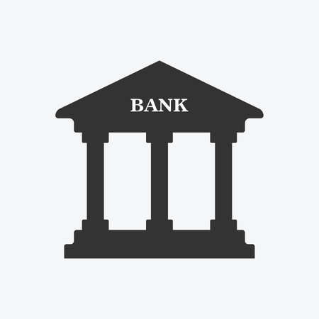 Bank icon isolated flat design vector illustration on white background.のイラスト素材