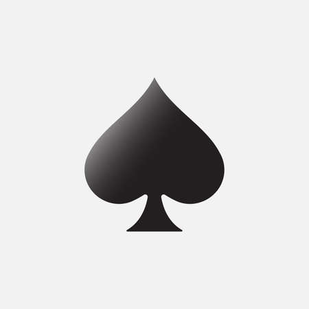 Spades playing card symbol isolated flat design vector illustration on white background.のイラスト素材